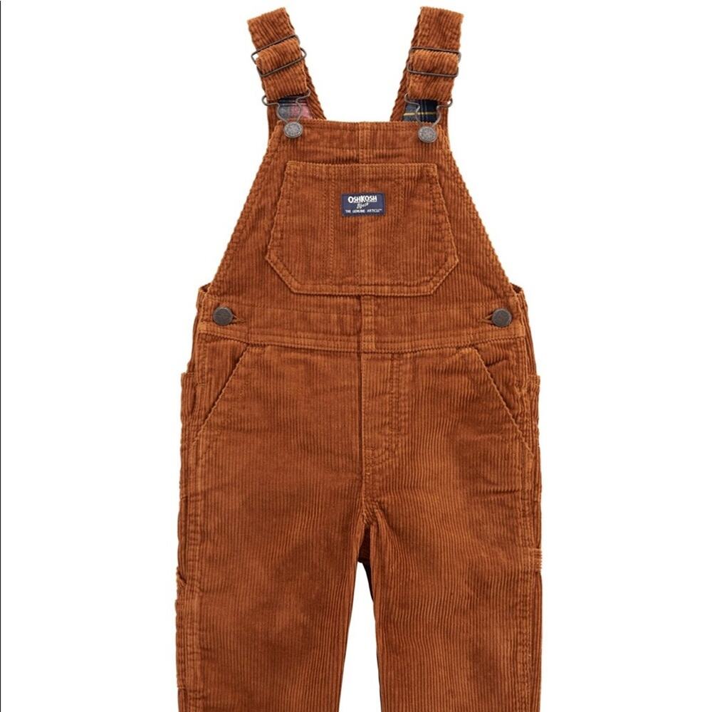 OshKosh Flannel Lined Corduroy Overalls 6m